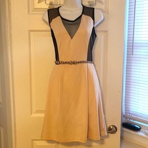 New Beautiful Tan Beige Dress Size L